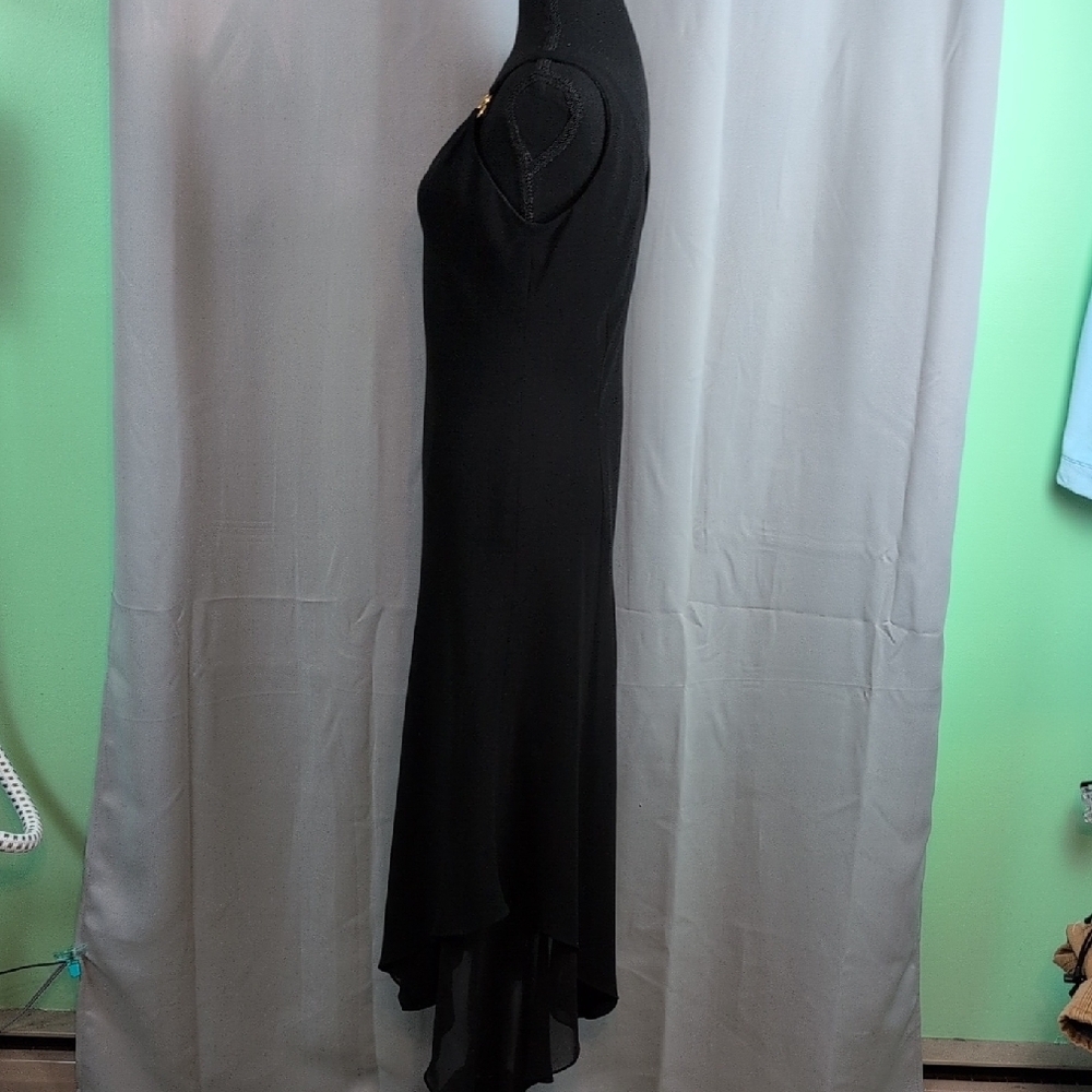 Evan Picone Elegant Black Asymmetrical Dressโ Size 6 New - Picture 5 of 11